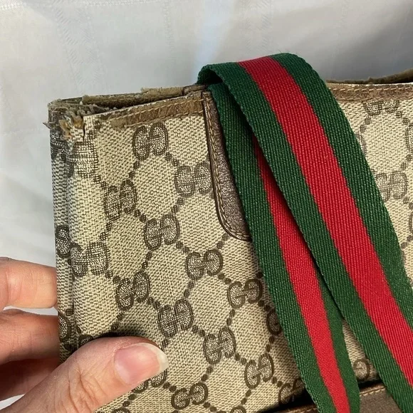 Vintage Gucci Supreme GG Monogram Sherry Line Tote Bag Designer - Picture 5 of 17